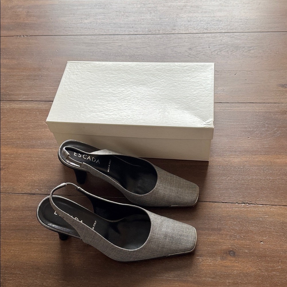 Size 8 38 Escada wool fabric gray Pumps - Picture 2 of 16